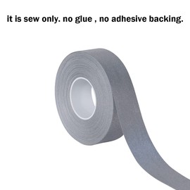 NOZUONO High Visibility Silver Reflective Fabric Tape Strips DIY Edging for Clohting Sew On (1 in x 20yd)