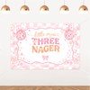 Little Miss Threenager Backdrop Disco Theme 3rd Birthday Banner 5x3ft