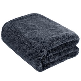 HIHIMARVEX Super Absorbent Microfiber Car Wash Towel, Large, Thick, Lint Free, Scratch-Resistant, Quick Dry, Double-Sided, Ideal for Car Washing, Housework, Cleaning (Gray, 23.6 x 35.4 inches (60 x 90