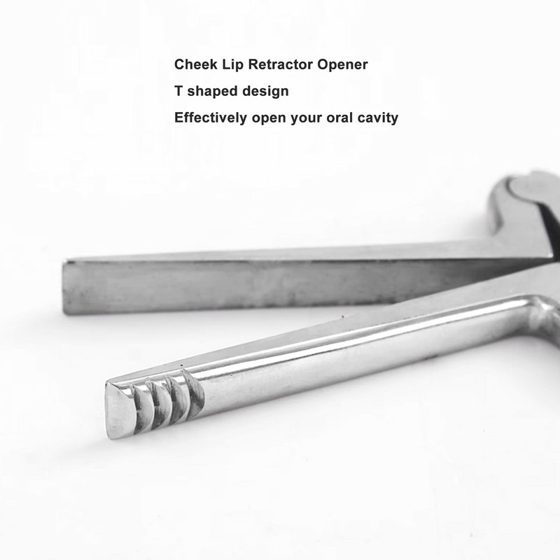Cheek Lip Retractor T Shaped Adjust Size Stainless Steel Mouth