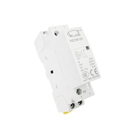 JZK AC Home Contactor AC 220V-250V 25A 2 Pole Normal Open (NO) with 35mm Rail Mount for household building power appliance