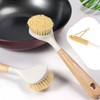 Afnax Dish Cleaning Brush with Handle Built in Scraper, Bamboo