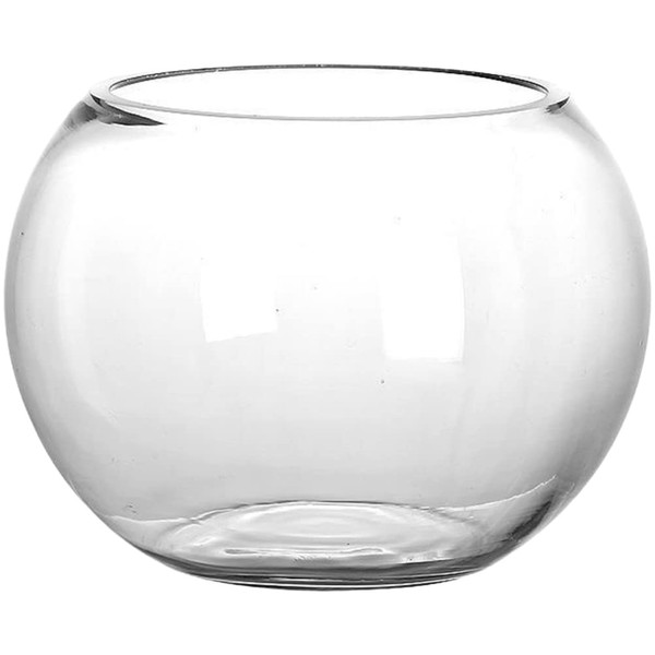 BESTonZON Mini aquarium rond en verre - Vase transparent - Pour la maison, le jardin, le bureau, le salon