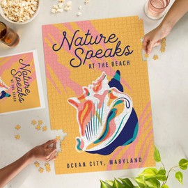 Ocean City, Maryland, Beach Bliss Collection, Beach Shell, Nature Speaks at The Beach (1000 Piece Puzzle, Challenging Jigsaw Puzzle for Adults, Made in USA)