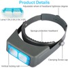 Headband Magnifier, Professional Double Lens Head-Mounted Loupe Jewelry Magnifier, Reading