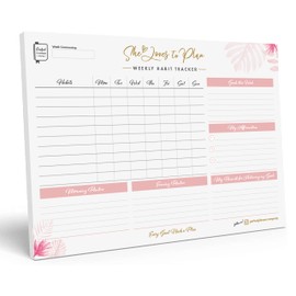 Perfect Planner Company - Weekly Habit Tracker Desk Pad - Undated A4 Planner - Tear Away Design - Weekly Morning & Evening Routines - Affirmations & Top Goals 90gsm FSC paper - 50 Pages