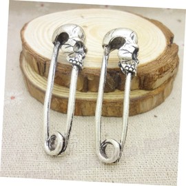 TEHAUX 20pcs Skull Safety Pins Durable Metal Skull Pin Charms for Sewing Crafting Fashion Accessories Sharp-tipped Brooches for Clothing Scarves Hats and Stage Performances