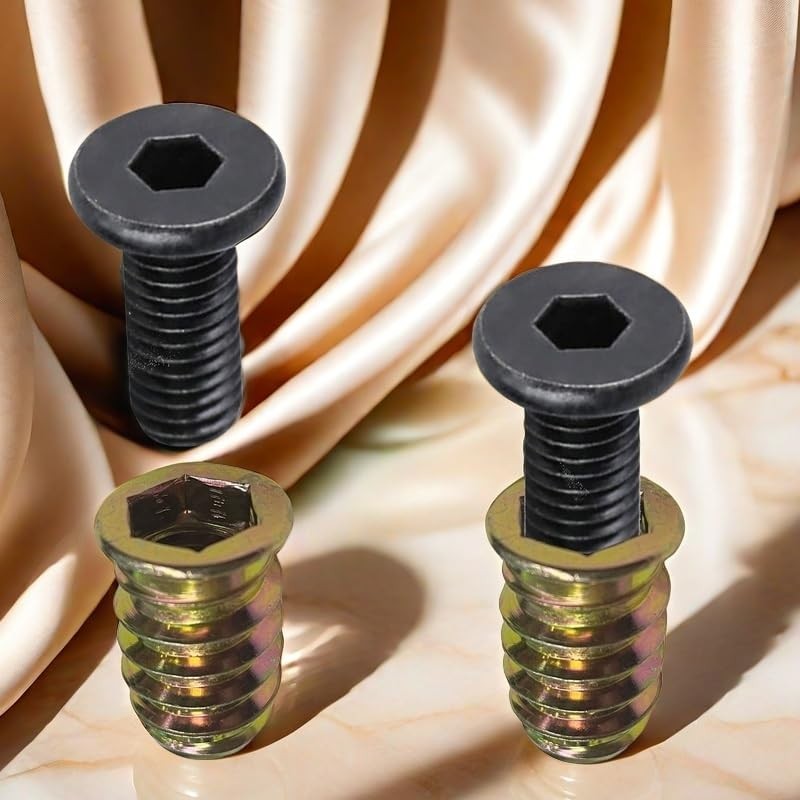 30 Sets 1/4-20 x 3/4" Furniture Screw Nut Threaded Inserts