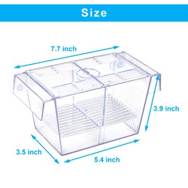 DaToo Fish Breeding Box Aquarium Holding Tank Transparent Fish Isolation Box Acclimation Hatchery Incubator Breeder for Betta Shrimp Clownfish Guppy