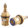 Wolfride 2Pcs Faucet Cartridge Replacement, 20 Teeth G1/2" Brass Ceramic