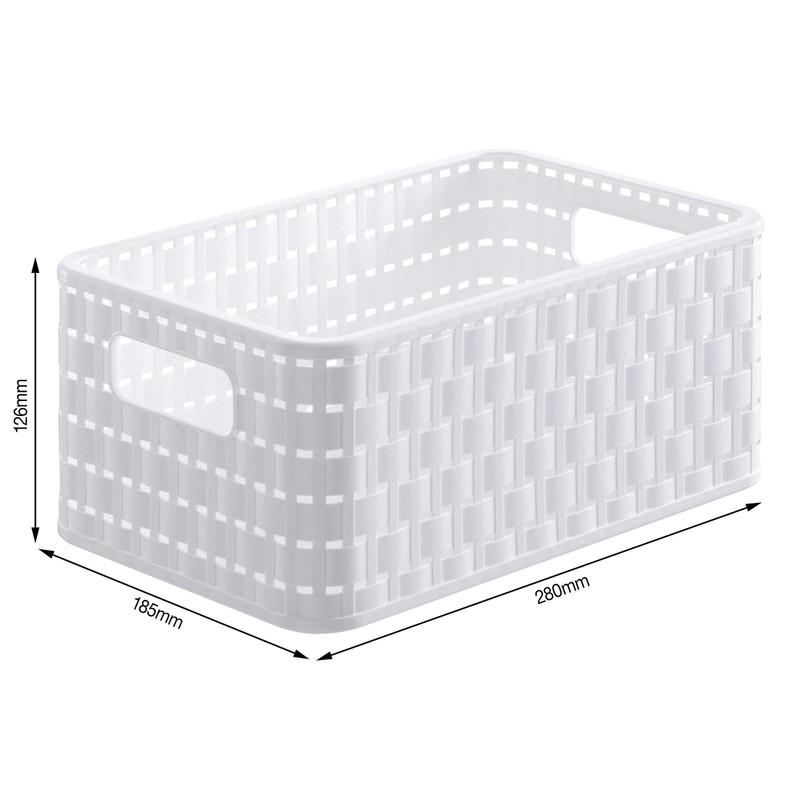Rotho Country set of 3 storage boxes, plastic (PP), white,