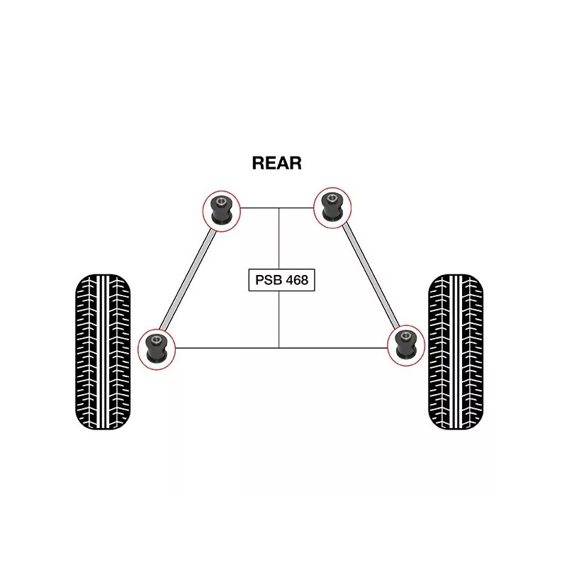 PSBushings 4x Lexus IS (06-21) Rear Axle Carrier and Trailing