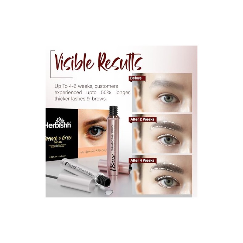 Herbishh Combo de suero potenciador de pestañas y cejas: fórmula