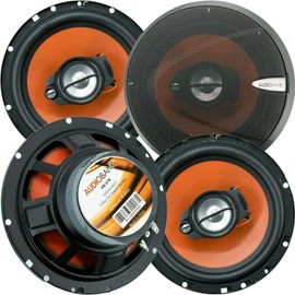 Audiobank 4X AB674 6.5-Inch 600 Watts Peak Power Handling 3-Way G-Series Car Audio Stereo Coaxial Speakers with Grill Polypropylene with MICA Cone Woofer 4 Ohms