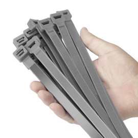 Armpow 24 inch Silver Zip Ties Heavy Duty 50 PACK, 250 LBS Ultra Exclusive Strong Plastic Wire Ties, Large Cable Ties Extra Long Tie Wraps, Indoor and Outdoor UV Resistant