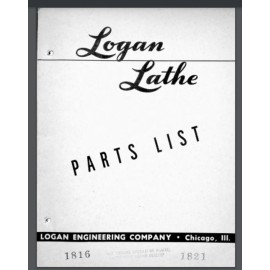 Logan 1816 & 1821 Lathe Service Parts Manual 17 Pages comb bound gloss covers