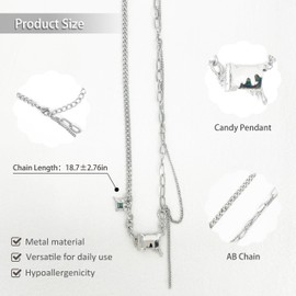 Buyongwant Irregular Necklace for Women Candy Design Tassel Y2k Fashion Hip-Hop Silver Jewelry