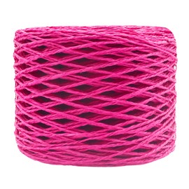 Mandala Crafts Hot Pink Raffia Yarn for Gift Wrapping – 200 Yards Natural Paper Straw Raffia Ribbon for Crochet, Crafts, Decoration, Gift Wrapping, and DIY Projects