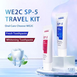 WE2C 【SP-5 Travel toothpaste】, whitening teeth, cleaning mouth, removing stains, refreshing breath, Soft foam, Jasmine Whitening, Mint Fresh,probiotic 25g 【Buy 2 get 2 free】 - Flavor: 3 red +3 blue