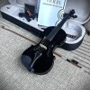 Unbranded 4/4 Full Size Black Violin with Case, Bow and