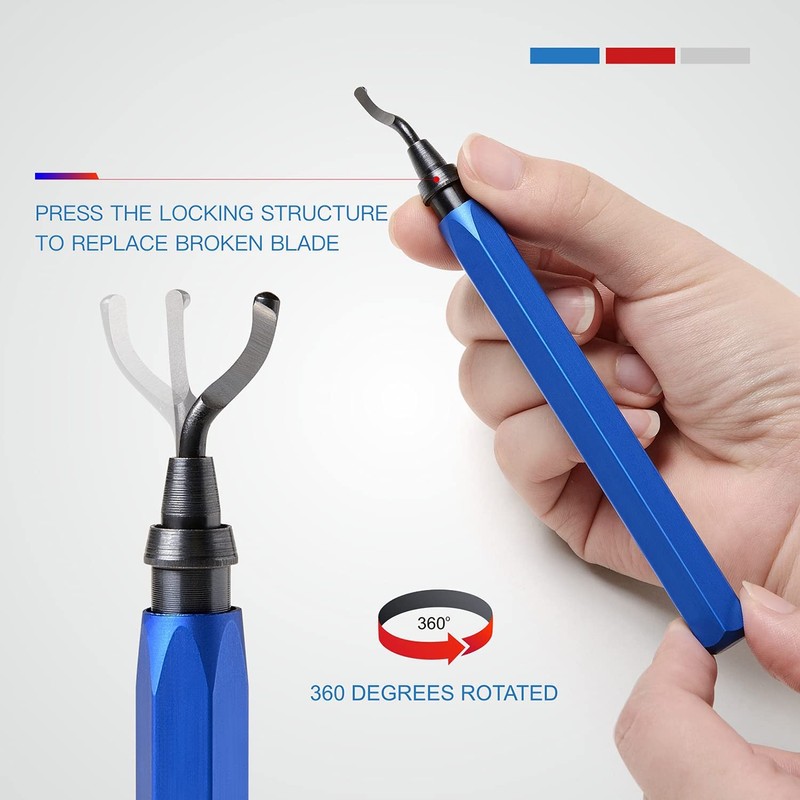 Swivel Head Deburring Tool - Deburring Tool with 5 Blades,Removing
