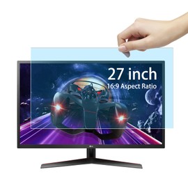 MUBUY-GOL 27 inch Removable Blue Light Screen Protector for 27" 16:9 Computer Monitor Display LED PC Anti-UV Anti-Glare Eye Protection Reduce Eye Fatigue and Eye Strain (bubble free)