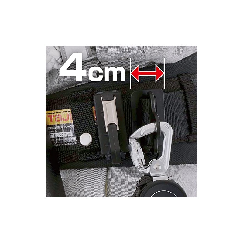 Tajima HJR-CL4BK New Standard Safety Belt, Detachable Auxiliary Rope, Easy