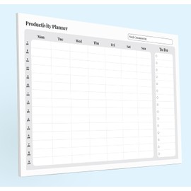 Weekly Time Management Planner - Perfect for Home, Office, Study/Revision & General Productivity - A4 size with 52 tear off sheets - Quality 100gsm paper with a sturdy 1000 micron whiteboard