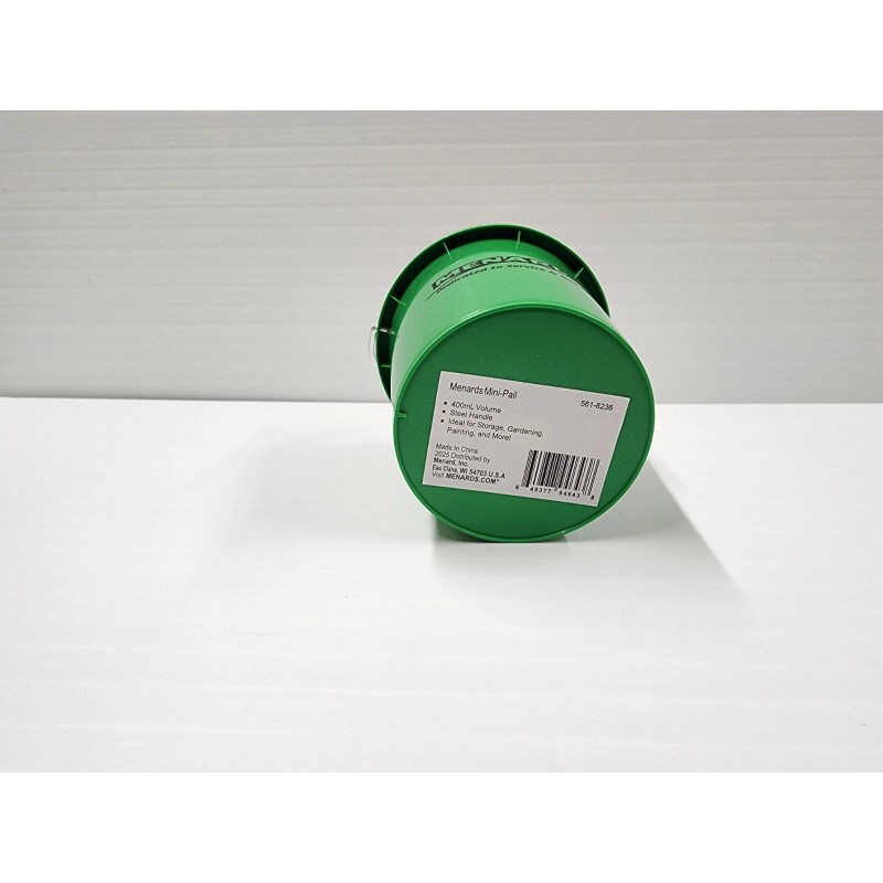 Menards Mini Bucket, Minature Paint Pail, 0.5-Quart BPA-Free, 4in Tall