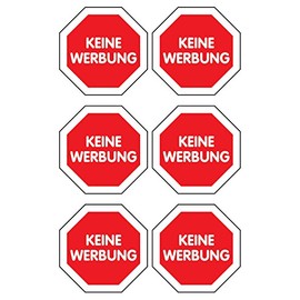 AVERY Zweckform 59505 No Advertising Labels Red Sign (Weatherproof Film) 6 Stickers