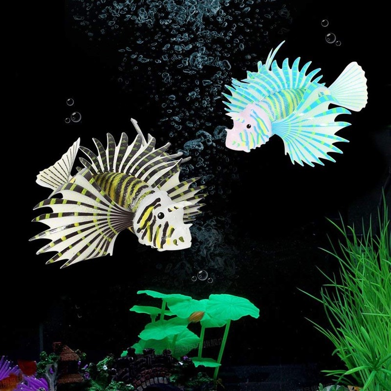 Yosoo Artificial Lion Fish,Luminous Fake Fish,Aquarium Fish Tank Ornament,Glow Simulation
