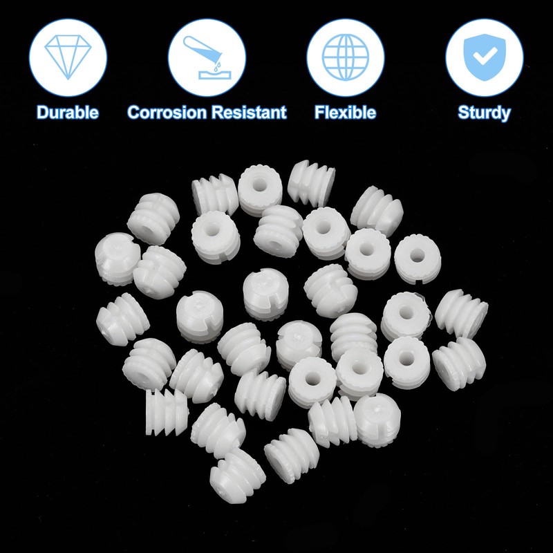 sourcing map 200Pcs 0.32"x0.31" Hinge Dowels, Plastic Dowel Insert for