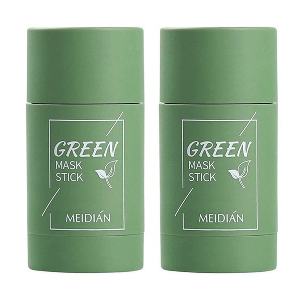 Wutian Green Tea Mask Stick for Face, Purifying Clay Blackhead Remover,Face Moisturizes Oil Control,Deep Clean Pore,Improves Skin,Improves Skin Men Women All Types (Green x 2)