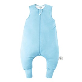 EasyFi Rayon Made From Bamboo Sleep Sack 12-24 Months 1.0 Tog Ultra Soft Toddler Sleep Sack 1t-2t with Feet 2-Way Zipper Unisex Baby Sleeping Bag with Legs Baby Wearable Blanket All-year-around-Blue