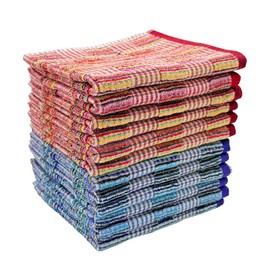 Face Towels, Set of 12, Residual Thread, Eco Friendly Yarn, Made of Extra Thread, 13.4 x 31.5 inches (34 x 80 cm)