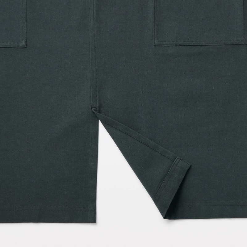MUJI 12835783 Cotton Plain Weave Work Apron, Dark Gray, L-XL,