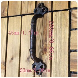 WANLIAN Barn Door Handle | Black Solid Steel Door Handle | Pull Sliding Door Black Steel Stainless Steel Including Screws 1PC