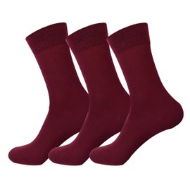Jasmine Silk 3 Pairs Supersoft Mens 100% Bamboo Socks Thermal Sock 6.5-11 (Burgundy)