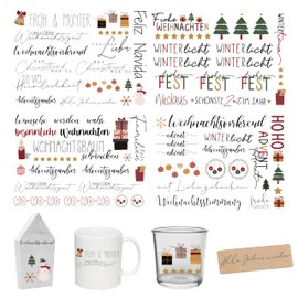 FloraVigo Rub On Sticker Approx. A5 19 x 14 cm (4 Pieces) (Merry Christmas 3)