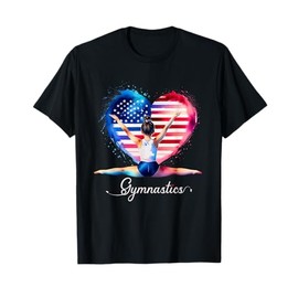 Patriotic Gymnastics - USA Flag Stars and Stripes Design T-Shirt