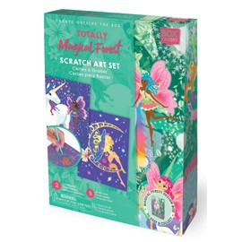 BOX CANDIY Totally Magical Forest Fairies and Unicorns Scratch Art Set in Keepsake Box