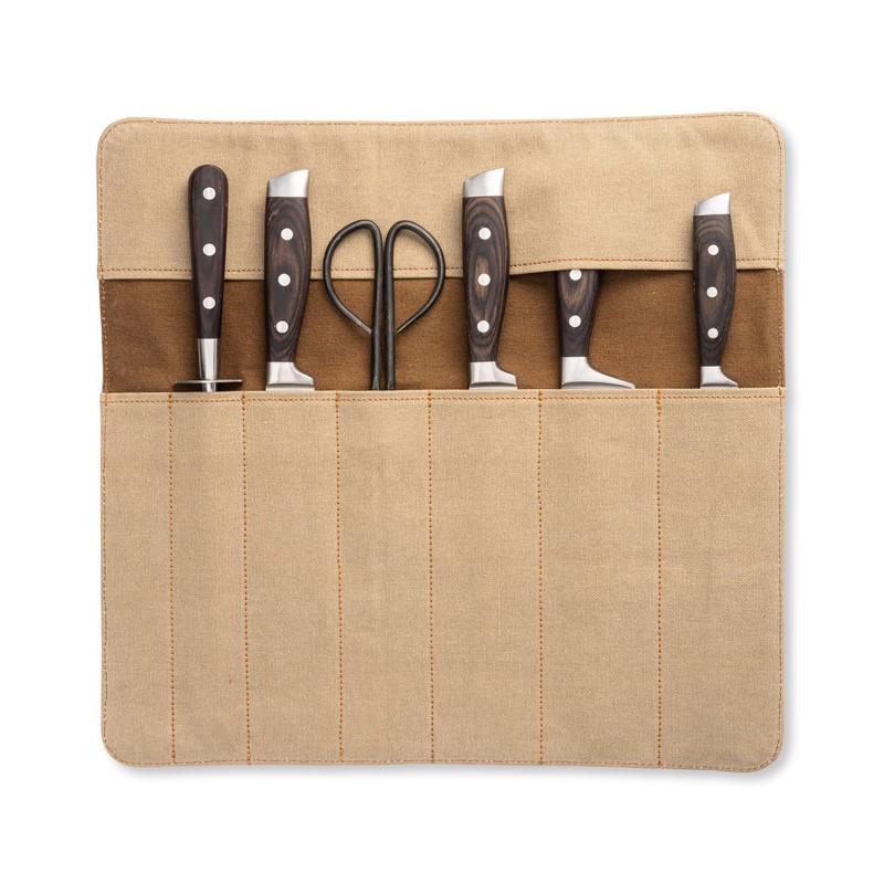 Angus Stoke knife roll bag, genuine buffalo leather - chef's