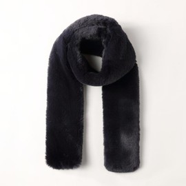 Lala 라라 퍼 롱 스카프-네이비 (LALAF247) Lala Fur Long Scarf - Navy (LALAF247)