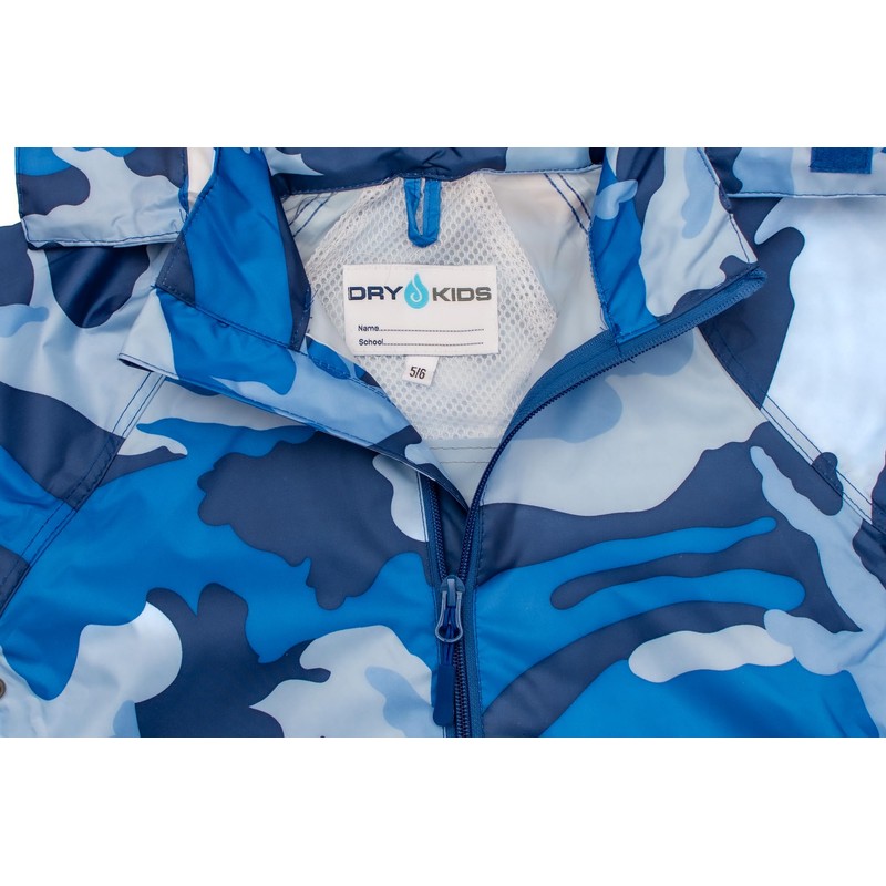 DRY KIDS jacket and trouser set Camo Blue 13/14yrs