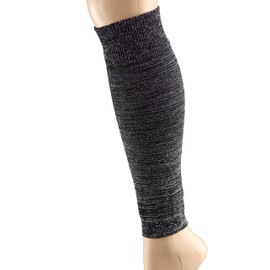 Iconikal Black & Silver Leg Warmer Sleeves - Stretchy Snug Fit from Calf to Ankle - Ideal Warm Accessory