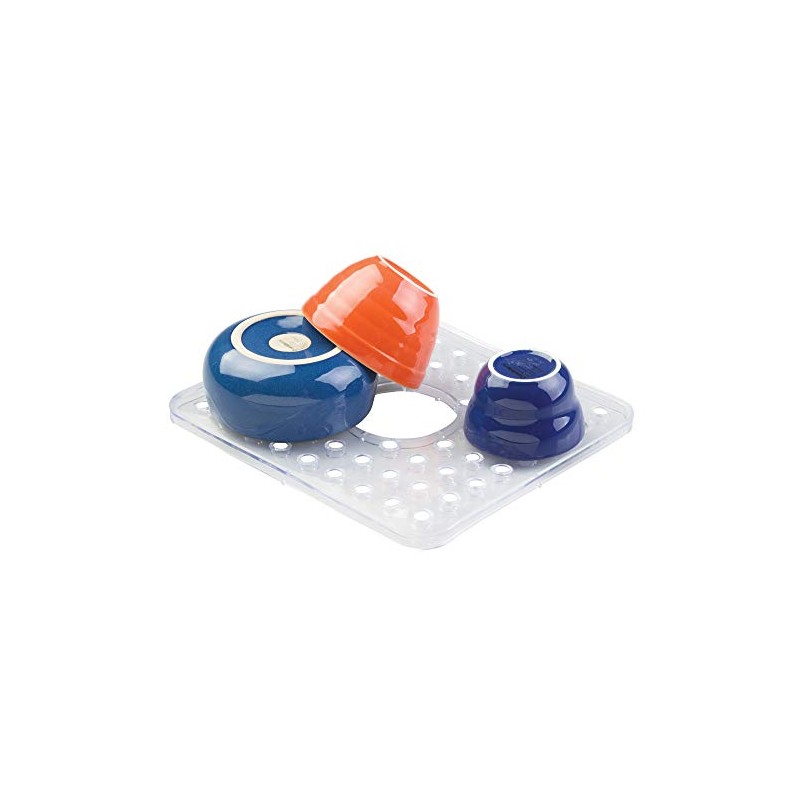 iDesign Kitchen Sink Protector Mat with Hole for Sink Strainer