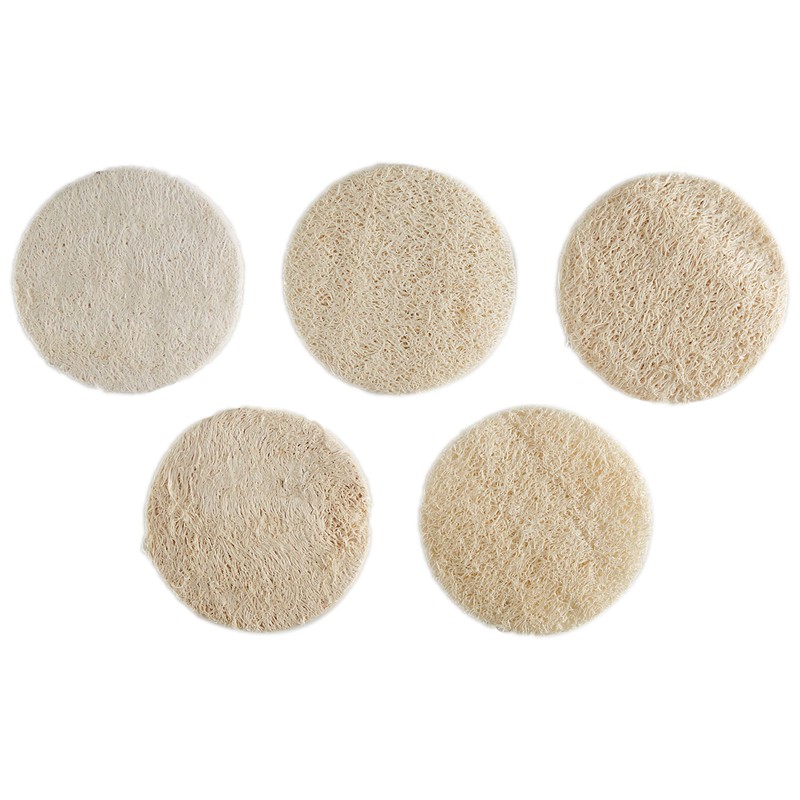 Croll and Denecke Round Loofah Exfoliating Pads, Pack of 5)