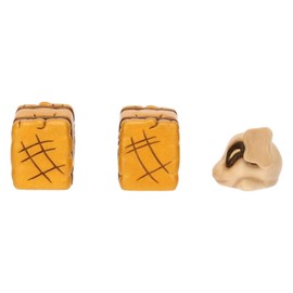 THUN - Set sacco e balle di fieno - ceramica - Collezione Presepe Classico - sacco 5,4 x3,2x3 - balle fieno 5,2x2,8x3,3 cm