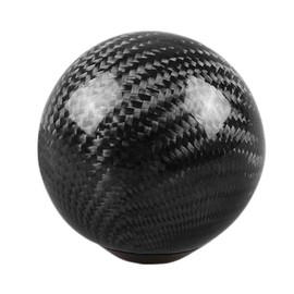Sakali Durable Vehicle Carbon Fiber Ball Shift Shifter Knob with 3 Adaptors 8mm 10mm 12mm Inner Diameter Car Manual or Automatic Universal Gear Knob Black
