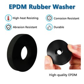 Heavy Duty Rubber Washers (50 Pcs) - Abrasion Resistant, 1" OD x 1/4" ID x 1/8" Thick, Black, Vibration Suppression